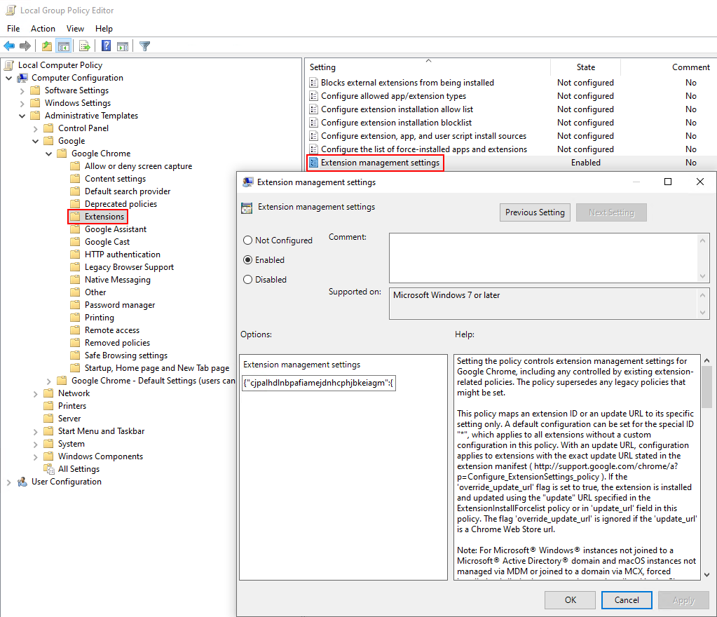 GPO Chrome Extension Management